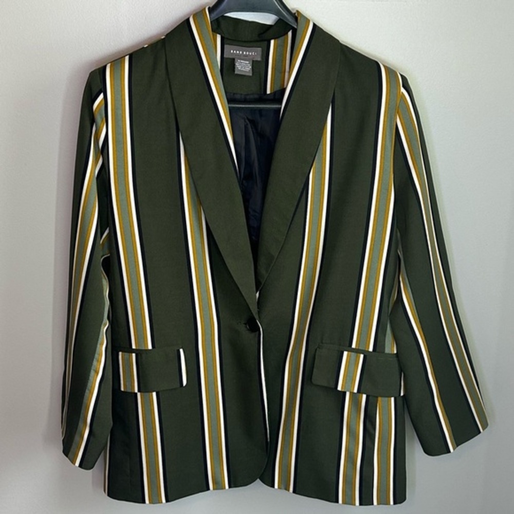 Sans Souci Striped Lightweight Fully Lined Blazer Womens Size M